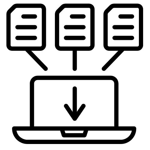 Data preparation step icon representing sourcing and collecting video data