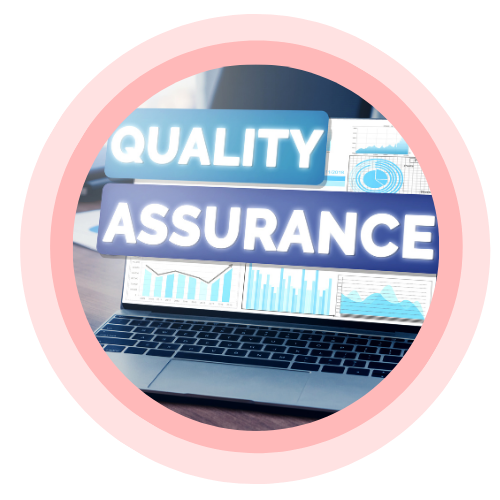 Quality assurance illustration showing validation of video data quality and compliance checks