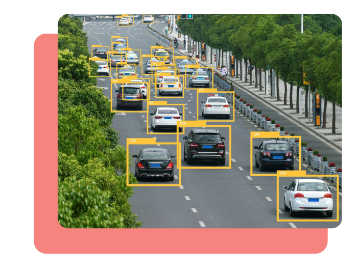 Vehicle video collection dataset showing cars in roadways, intersections, and parking lots for AI detection and tracking