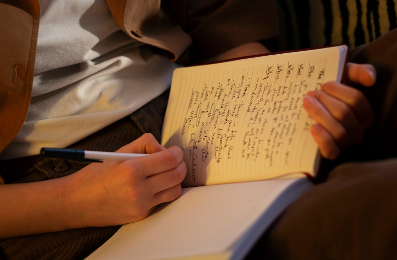 Handwritten personal and academic journals digitization showing preservation and transcription of notes and insights