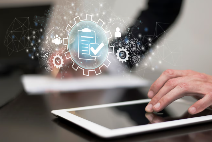 Intelligent document processing workflow showing AI-based document digitization and structured output generation