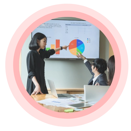 Illustration of complex analysis using AI tools and expert reasoning to generate qualitative insights and business strategies